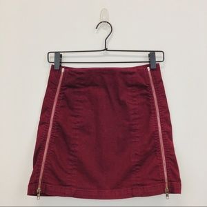 NWOT Carmar Double Side Zip Denim Skirt